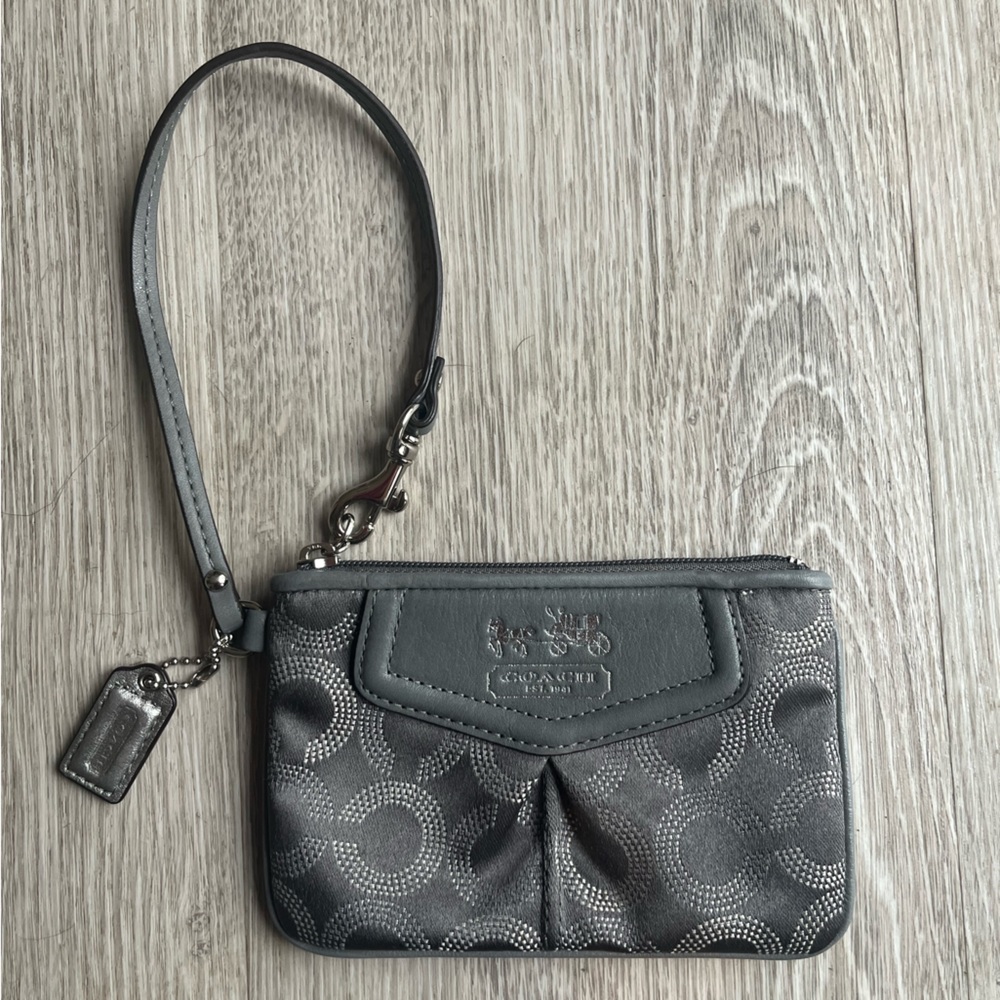 Gray Coach wristlet